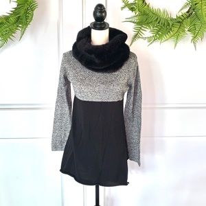 Style & Co Sweater with Detachable Faux Fur